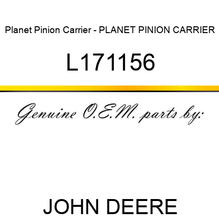 Planet Pinion Carrier - PLANET PINION CARRIER L171156