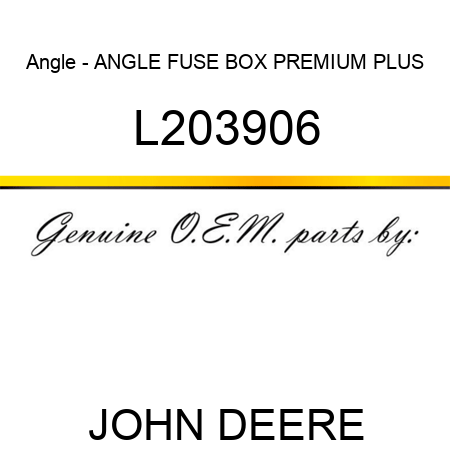 Angle - ANGLE, FUSE BOX PREMIUM PLUS L203906