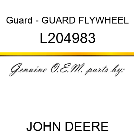 Guard - GUARD, FLYWHEEL L204983