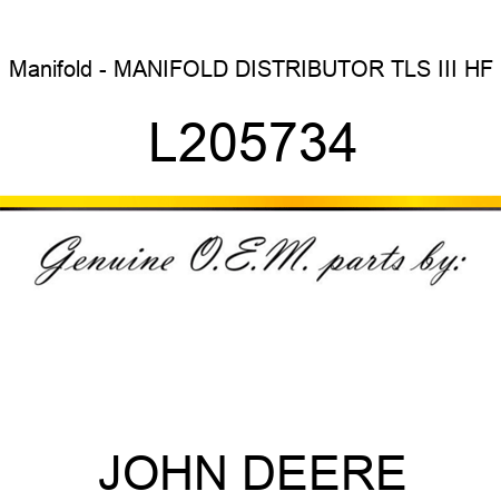 Manifold - MANIFOLD, DISTRIBUTOR, TLS III, HF L205734
