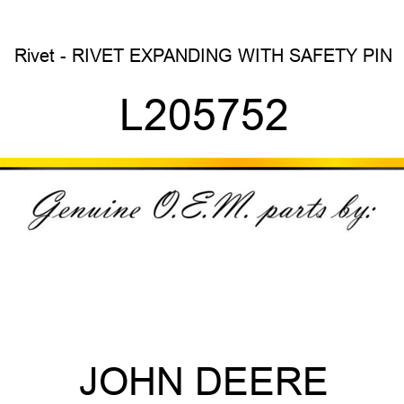 Rivet - RIVET, EXPANDING, WITH SAFETY PIN, L205752