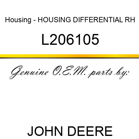 Housing - HOUSING, DIFFERENTIAL, RH L206105