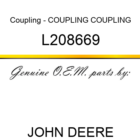 Coupling - COUPLING, COUPLING L208669