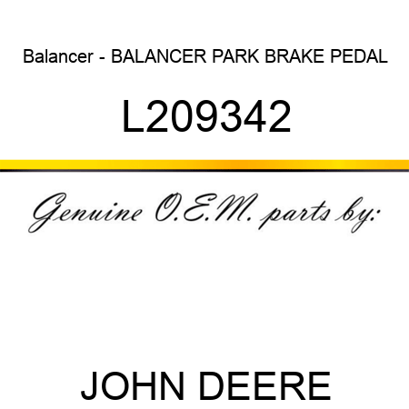 Balancer - BALANCER, PARK BRAKE PEDAL L209342