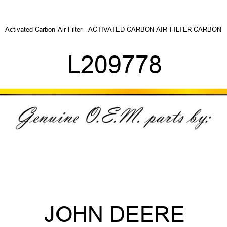 Activated Carbon Air Filter - ACTIVATED CARBON AIR FILTER, CARBON L209778
