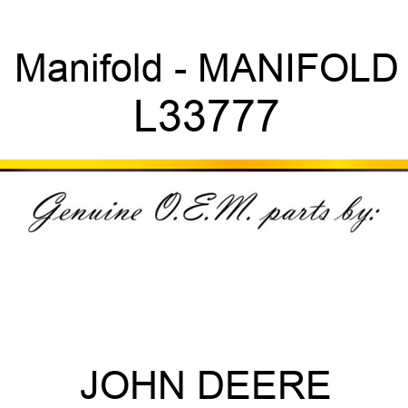 Manifold - MANIFOLD L33777