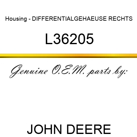 Housing - DIFFERENTIALGEHAEUSE RECHTS L36205