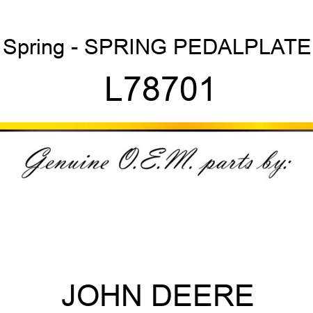 Spring - SPRING, PEDALPLATE L78701