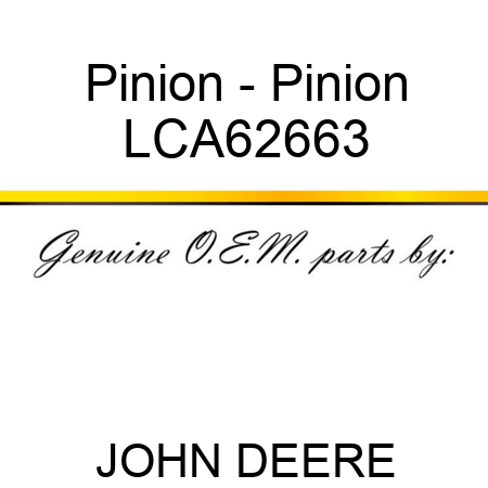Pinion - Pinion LCA62663