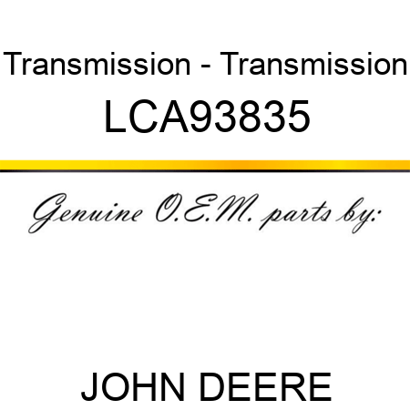 Transmission - Transmission LCA93835