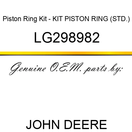 Piston Ring Kit - KIT, PISTON RING (STD.) LG298982
