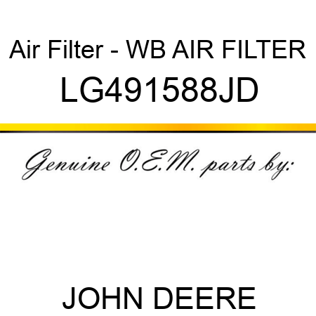 Air Filter - WB AIR FILTER LG491588JD