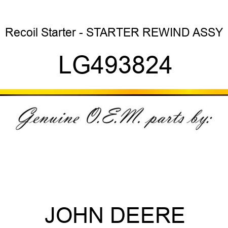 Recoil Starter - STARTER, REWIND ASSY LG493824