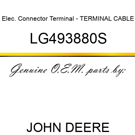 Elec. Connector Terminal - TERMINAL, CABLE LG493880S