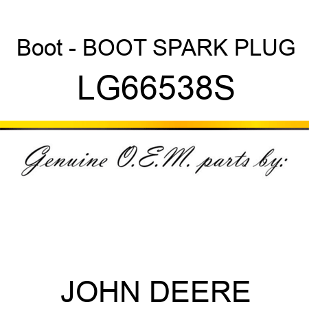 Boot - BOOT, SPARK PLUG LG66538S