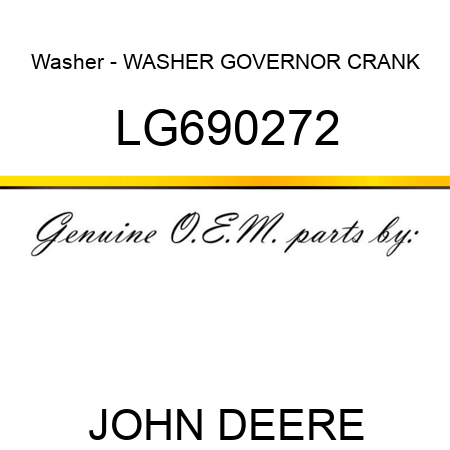 Washer - WASHER, GOVERNOR CRANK LG690272