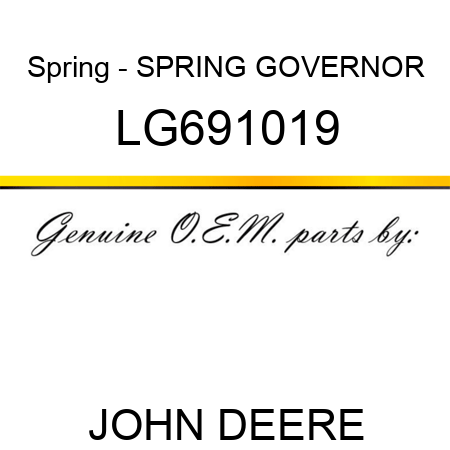 Spring - SPRING, GOVERNOR LG691019