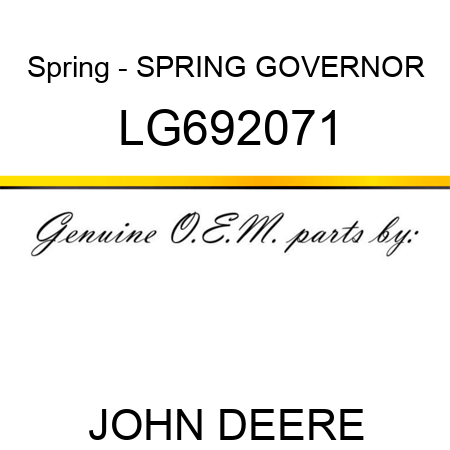 Spring - SPRING, GOVERNOR LG692071