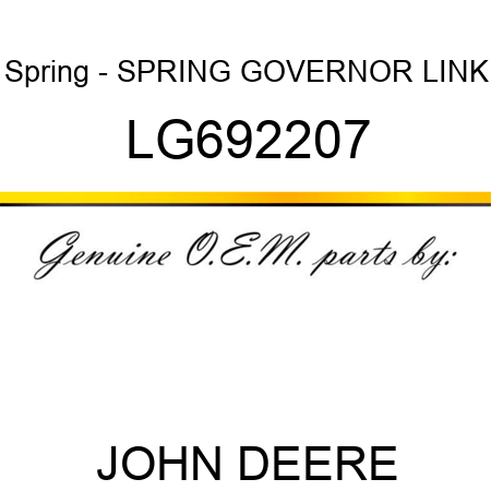 Spring - SPRING, GOVERNOR LINK LG692207