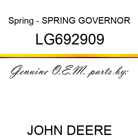 Spring - SPRING, GOVERNOR LG692909