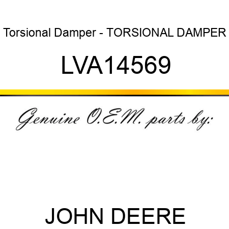 Torsional Damper - TORSIONAL DAMPER LVA14569