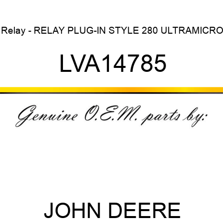 Relay - RELAY, PLUG-IN STYLE 280 ULTRAMICRO LVA14785