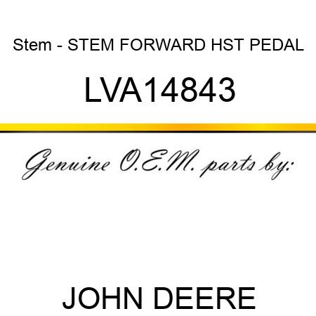Stem - STEM, FORWARD HST PEDAL LVA14843