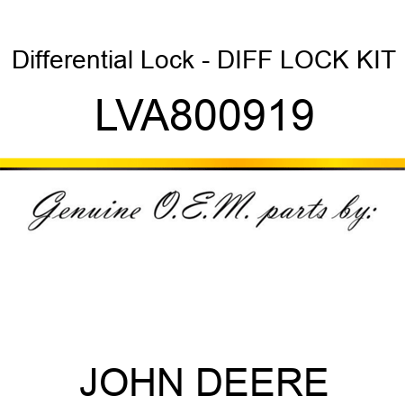 Differential Lock - DIFF LOCK KIT LVA800919