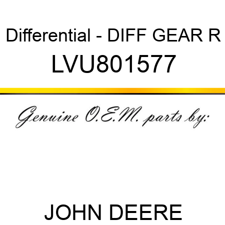 Differential - DIFF GEAR R LVU801577