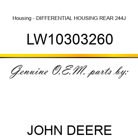 Housing - DIFFERENTIAL HOUSING, REAR 244J LW10303260