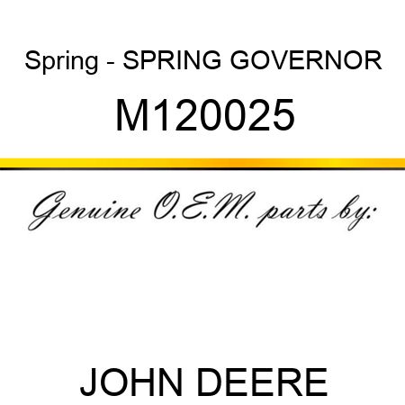 Spring - SPRING, GOVERNOR M120025