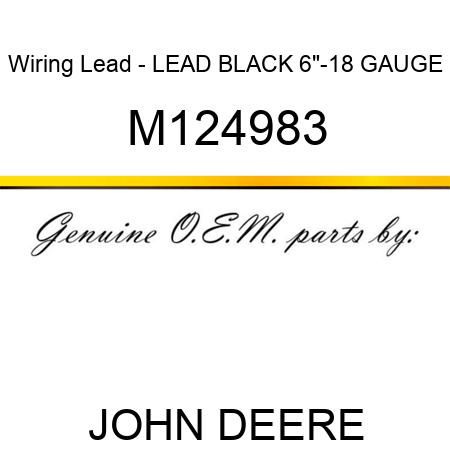 Wiring Lead - LEAD, BLACK, 6