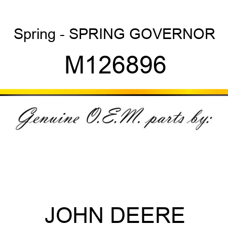 Spring - SPRING, GOVERNOR M126896
