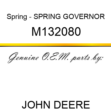 Spring - SPRING, GOVERNOR M132080