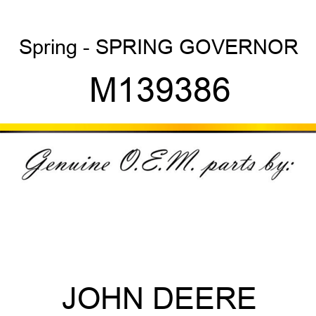 Spring - SPRING, GOVERNOR M139386
