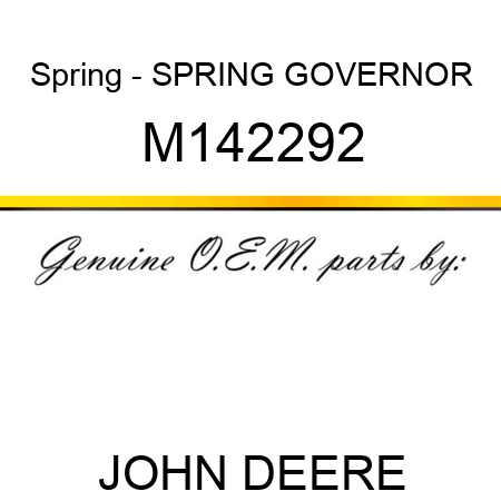 Spring - SPRING, GOVERNOR M142292