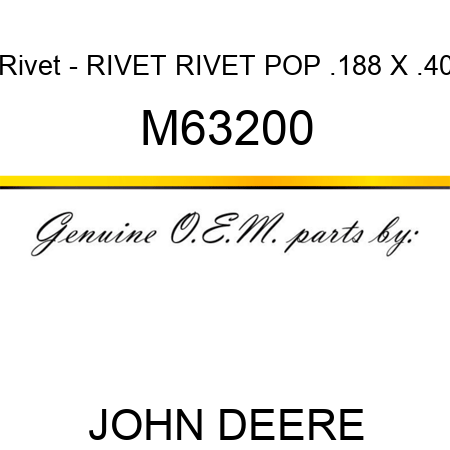 Rivet - RIVET, RIVET, POP .188 X .40 M63200