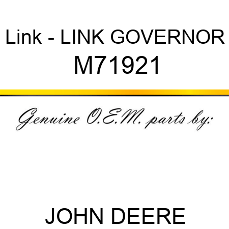 Link - LINK, GOVERNOR M71921