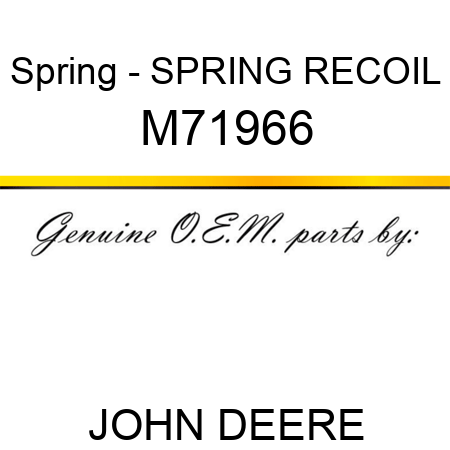 Spring - SPRING, RECOIL M71966