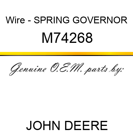 Wire - SPRING, GOVERNOR M74268