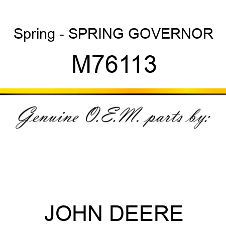 Spring - SPRING, GOVERNOR M76113