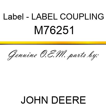 Label - LABEL, COUPLING M76251
