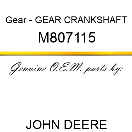 Gear - GEAR, CRANKSHAFT M807115