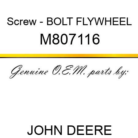 Screw - BOLT, FLYWHEEL M807116