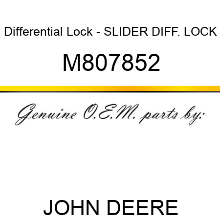 Differential Lock - SLIDER, DIFF. LOCK M807852