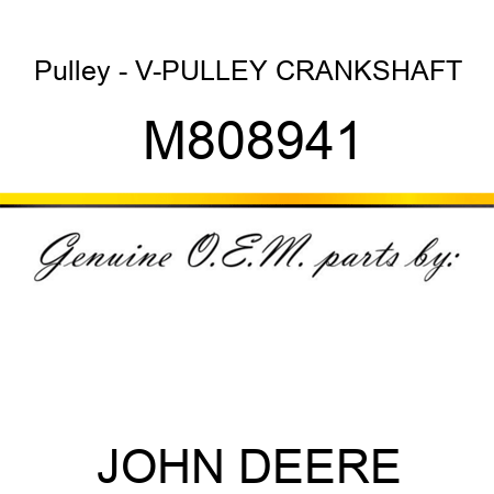 Pulley - V-PULLEY, CRANKSHAFT M808941
