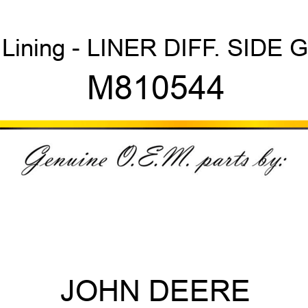 Lining - LINER, DIFF. SIDE G M810544