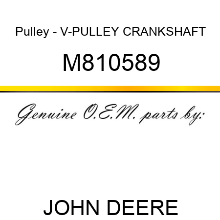 Pulley - V-PULLEY, CRANKSHAFT M810589