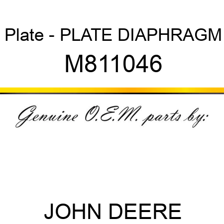 Plate - PLATE, DIAPHRAGM M811046