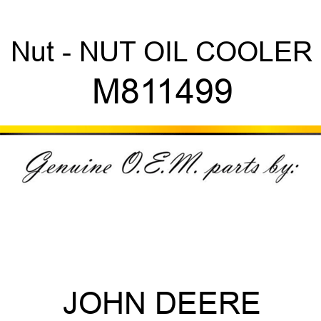 Nut - NUT, OIL COOLER M811499